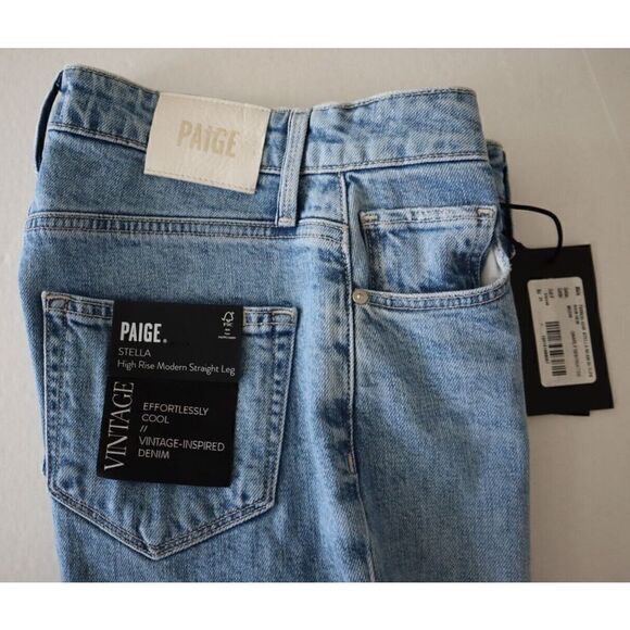 PAIGE 7339635-5249 Women Sz 25 Gnarly Blue Stella High Rise Straight Jeans - Picture 3 of 7